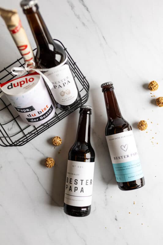 Vatertagsgeschenk selber machen: 11 einfache & schnelle Ideen für Papa 3 3 Bier etiketten vatertag geschenk 3