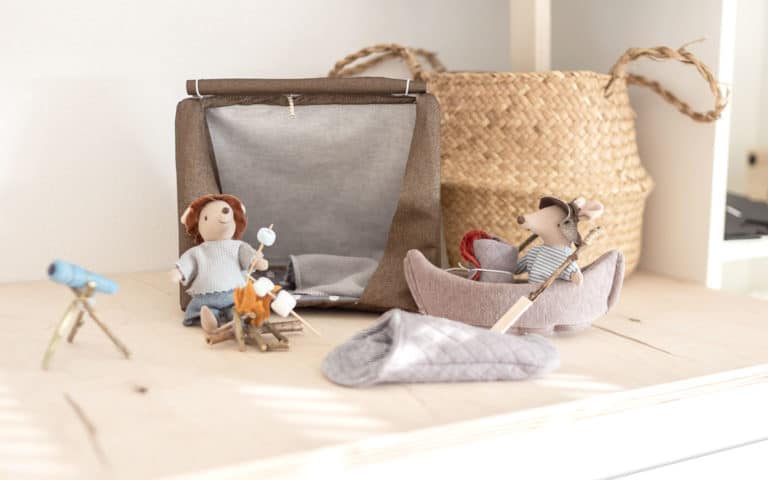 Nähen für die Maileg Maus - Zelt, Schlafsack mit Abenteuer-Set - Sommercamp