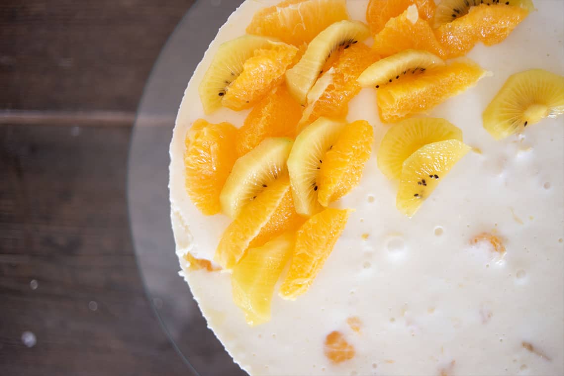 Rezept: Frühlingsfrische Joghurt-Orangen-Torte
