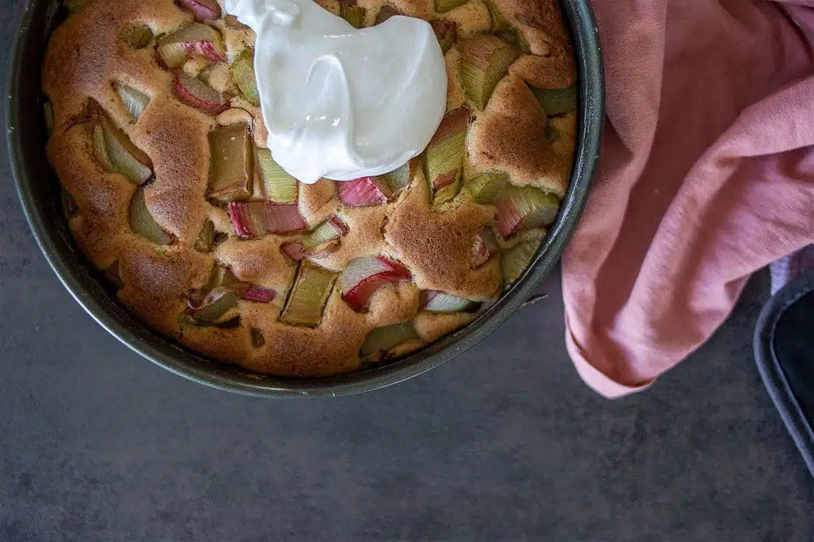 Rezept Rhabarber Kuchen mit Baiser