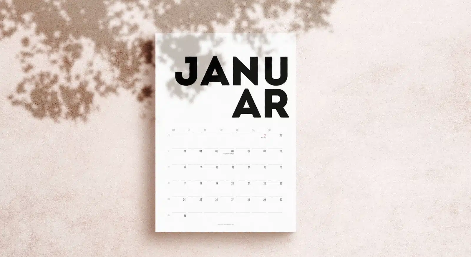 Freebie: Kalender 2022 einfach ausdrucken