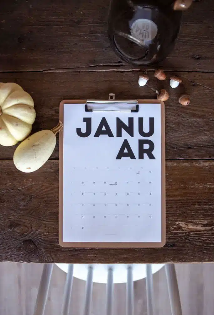 Freebie: moderner Wandkalender 2022 - einfacher Download