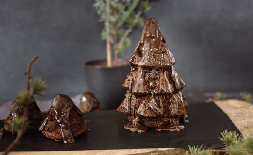 Rezept: Tannenbaum-Kuchen à la Sachertorte zur Weihnachtszeit