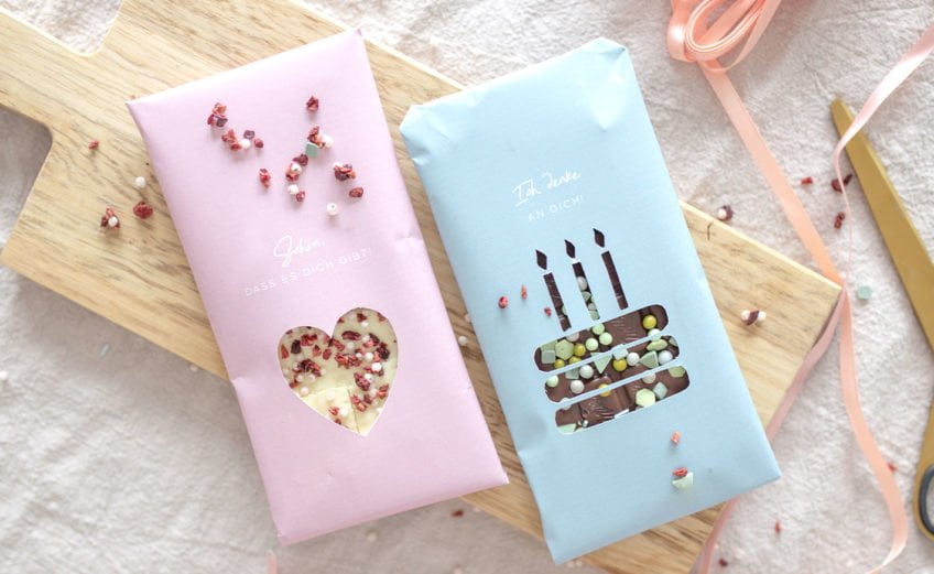 Freebie: DIY Schokolade mi Geschenkrock zum Muttertag oder Geburtstag