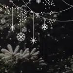 Kreidemarker Vorlage für Winterfenster mit Schneeflocken
