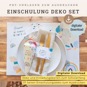 DIY-Geschenkidee: Rechenkette zur Einschulung selber machen 11 11 Deko Einschulung und Einladungskarten zum Ausdrucken