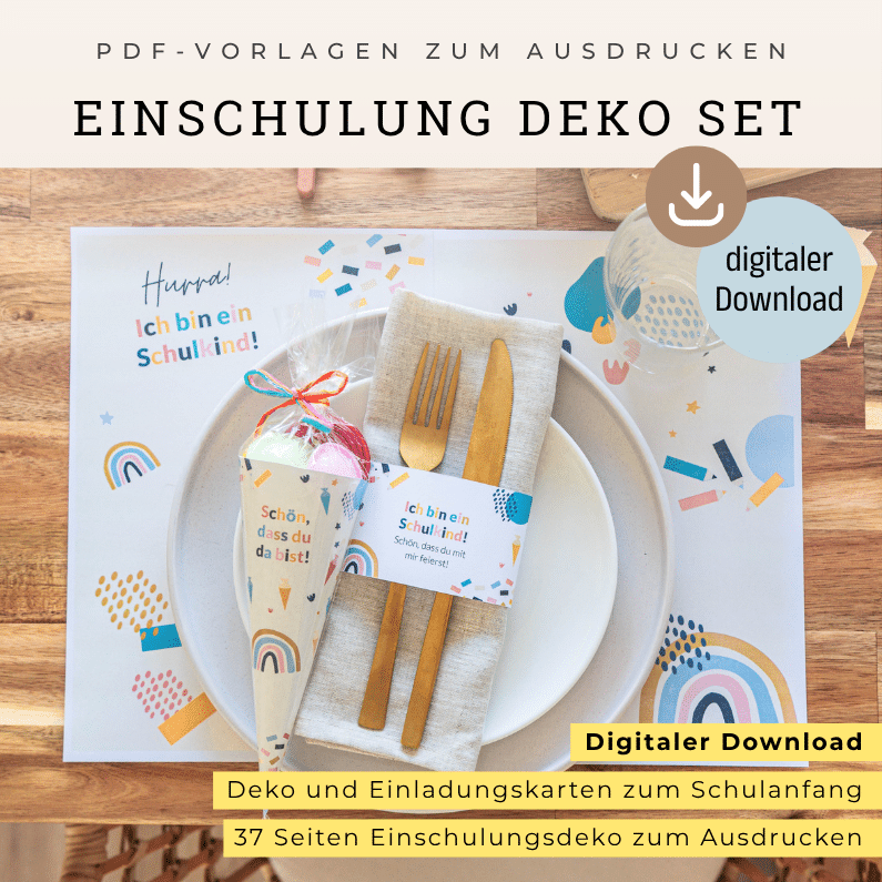 Deko Einschulung und Einladungskarten zum Ausdrucken Deko Einschulung und Einladungskarten zum Ausdrucken