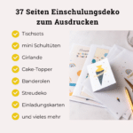 Deko Einschulung und Einladungskarten zum Ausdrucken