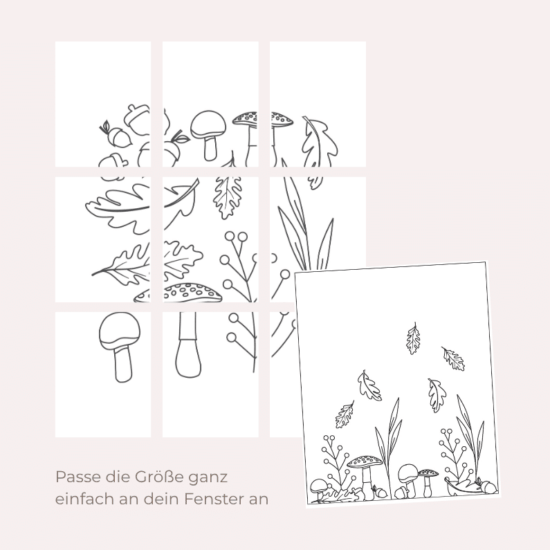 Fensterbilder im Herbst: 2 einfache Vorlagen für Kreidestifte 10 10 Fensterbild Vorlage Herbstbild