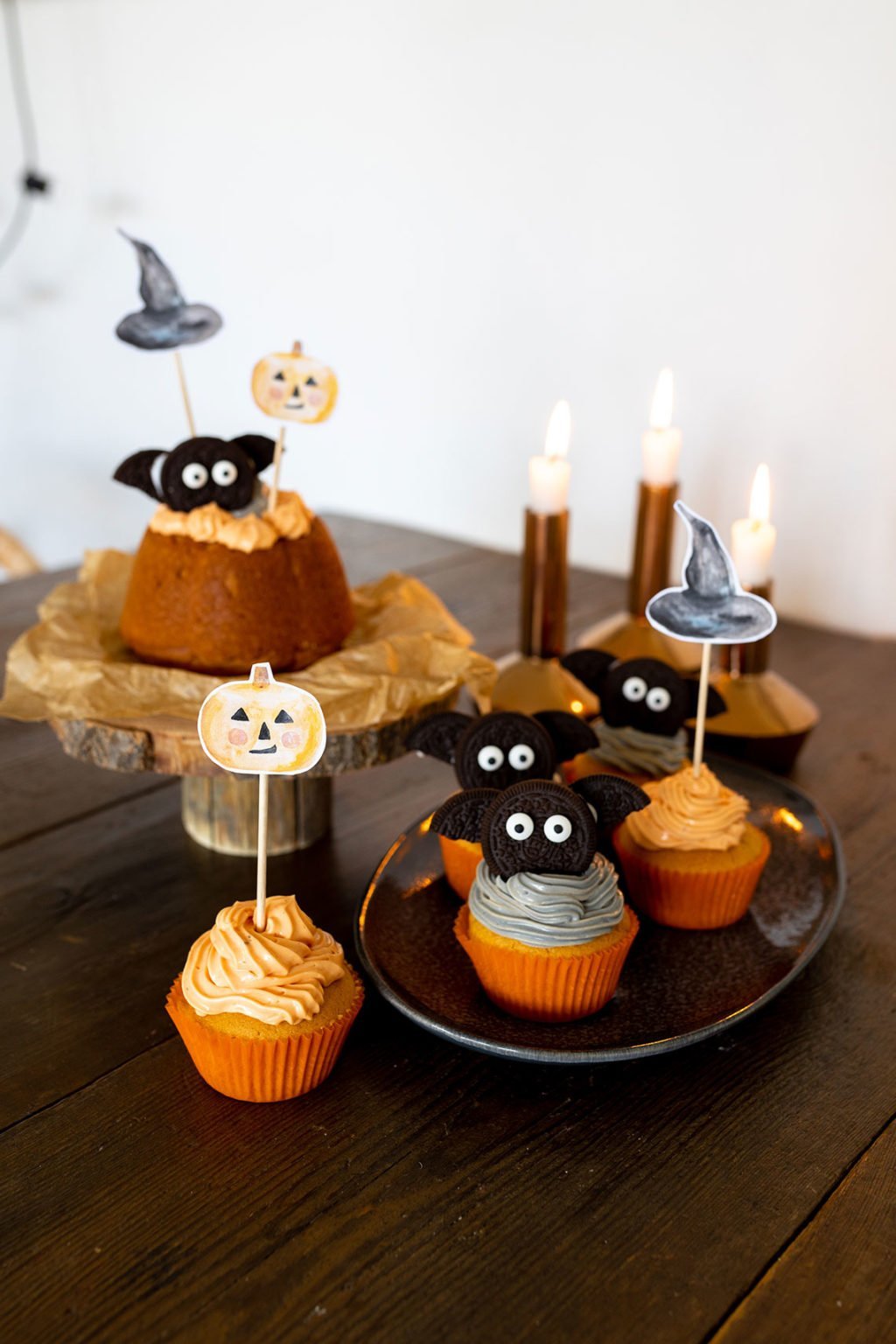 36 Stück Halloween Cupcake-Topper Fledermäuse Schwarz – Aus Karton, Mit Zahnstochern, Für Party-Dekoration