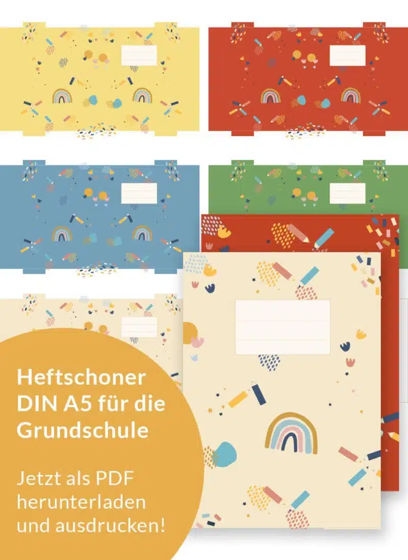 Heftschoner DIN A5 für die Grundschule zum Ausdrucken