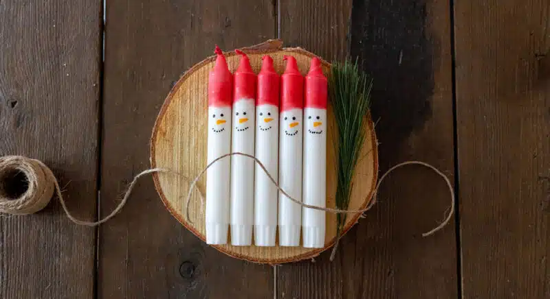 Basteln mit Kinder: Weihnachtsgeschenke Tomte-Kerzen oder Wichtelkerzen
