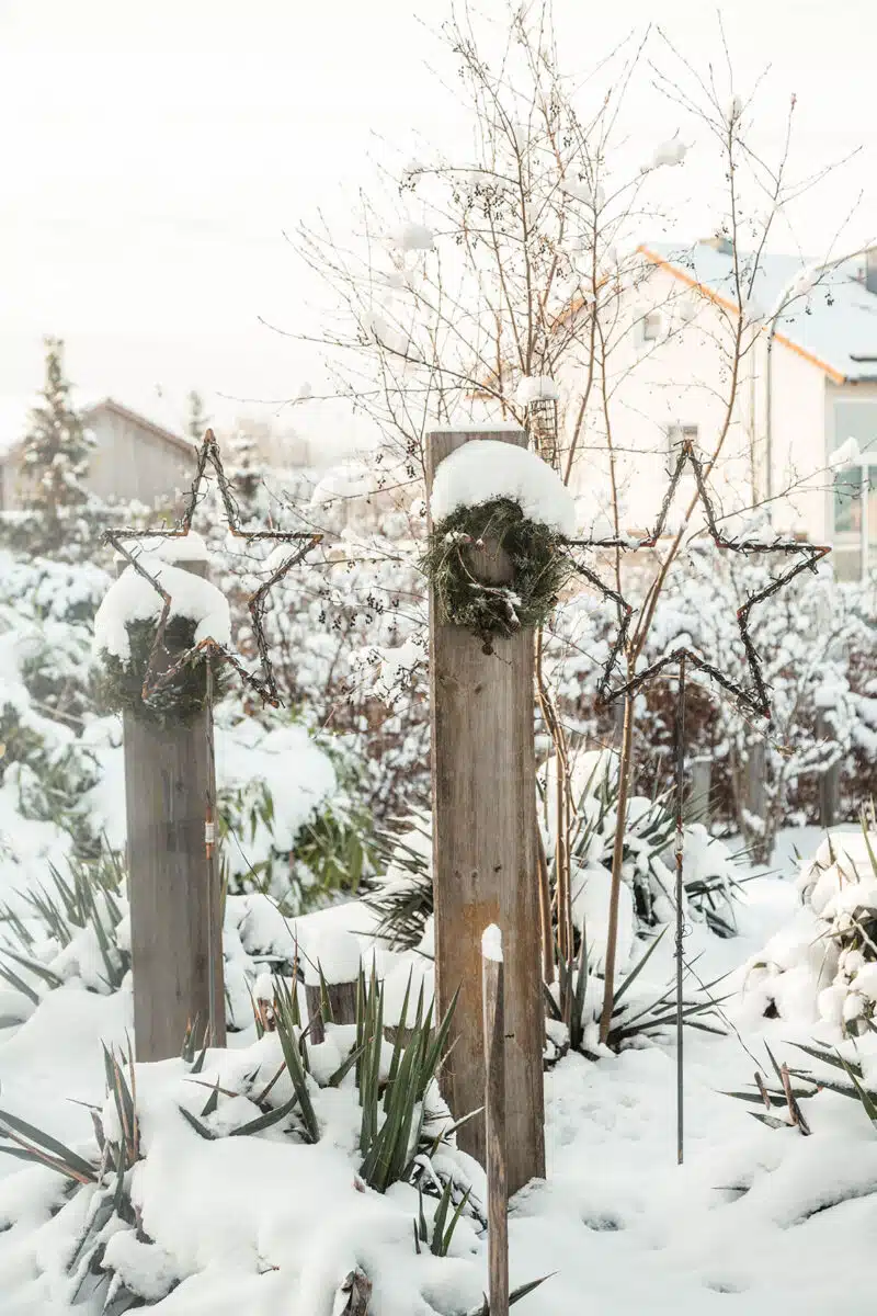 Schnee im Garten 