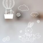 Fensterbild Vorlage Oster-Deko: Kindermotiv Kreidemarker