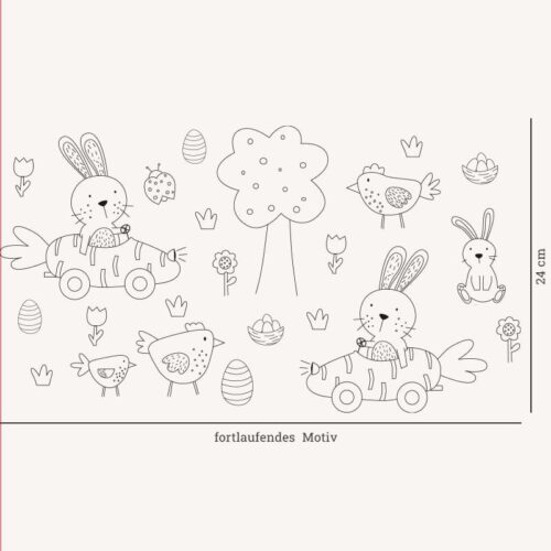 Fensterbild Vorlage Oster-Deko: Kindermotiv Kreidemarker