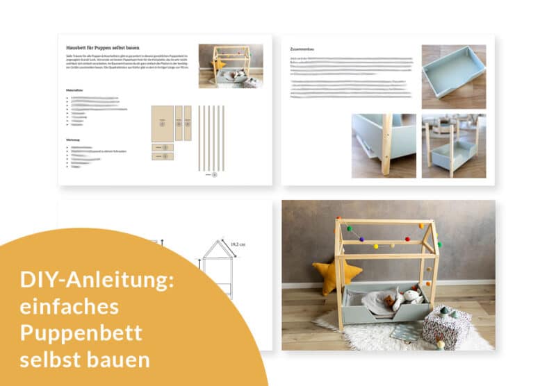 Anleitung und Bauplan für ein einfaches Hausbett für Puppen