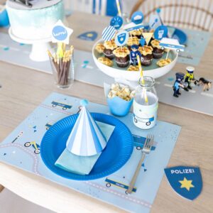 Deko für den Polizei-Kindergeburtstag zum Ausdrucken
