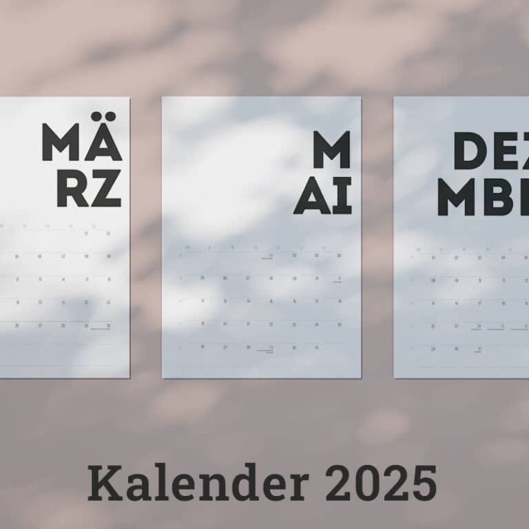 Kalender zum Ausdrucken 2025 in DIN A3 & A4