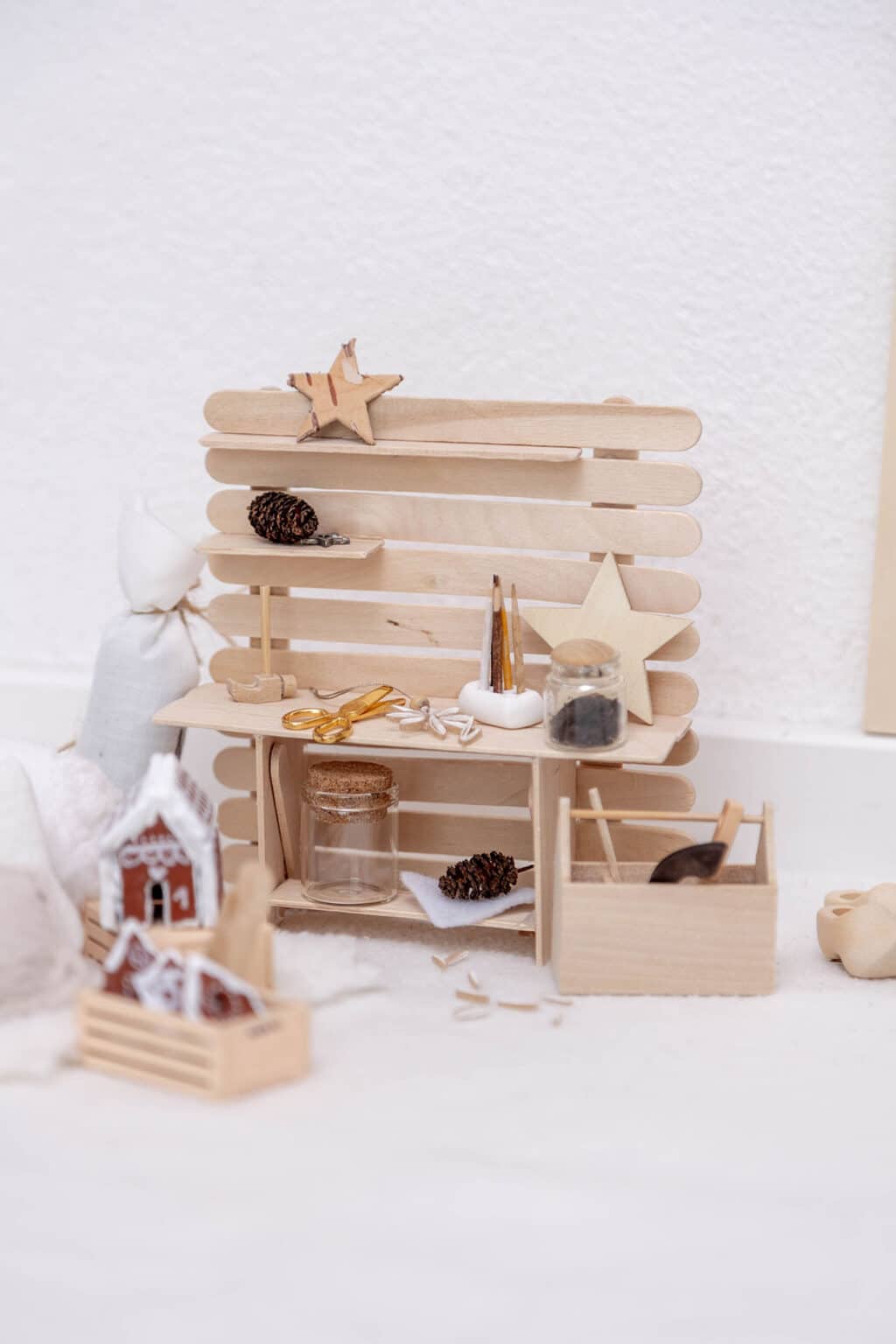 GWHOLE Wichteltür Set 55 Teile - Weihnachts Deko Mit Holz Feentür