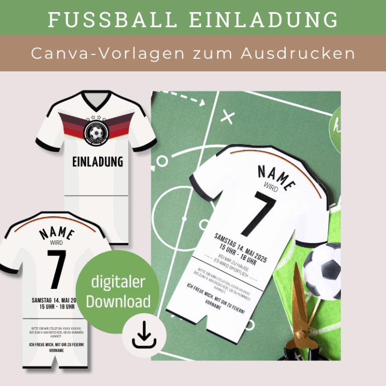 Einladung zum Fußball Geburtstag einfach personalisieren und ausdrucken