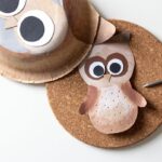 Eulen Laterne basteln mit Vorlage und Papptellern