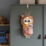 Eulen Laterne basteln mit Vorlage und Papptellern