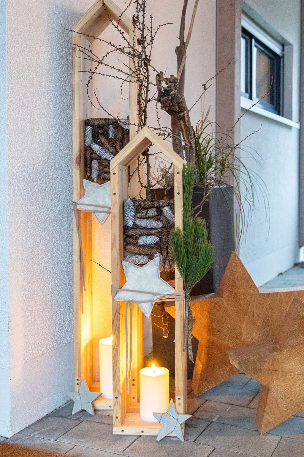 Erstaunlich Hauseingang Weihnachtsdeko Fr Draussen Selber Machen Bild