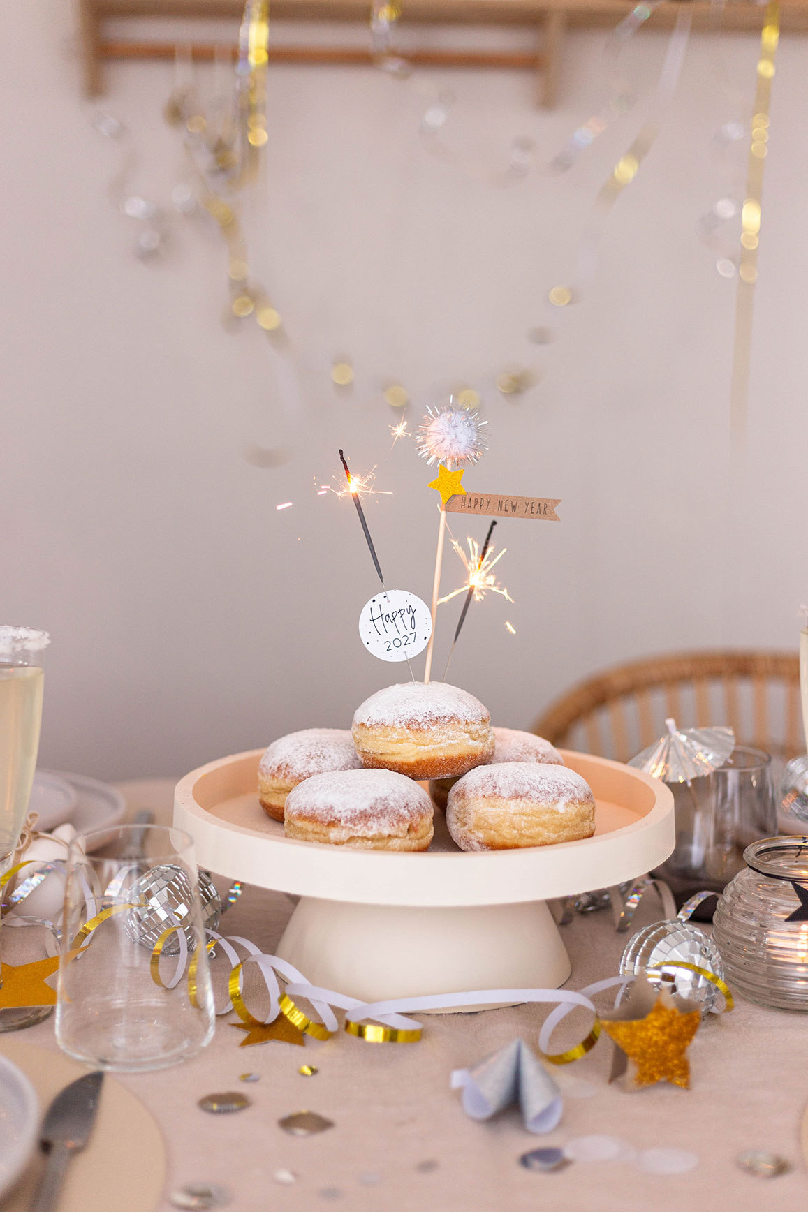 Silvester Deko Idee mit Wunderkerzen