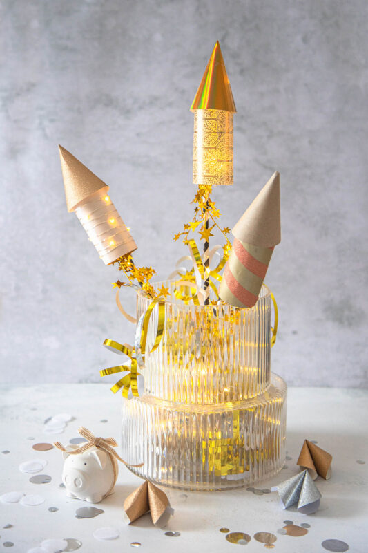 Silvester Deko Idee: Raketen basteln