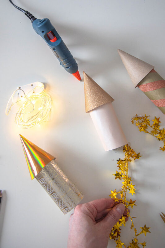 Raketen für die Silvester Deko basteln