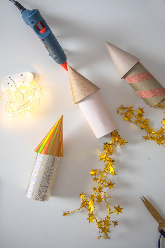 Raketen für Silvester als Bastelidee