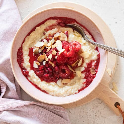 Vanille Porridge mit Himbeeren - cremiges Porridge Rezept