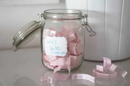 „Warum ich die Liebe“ Glas – Geschenk zum Jahrestag