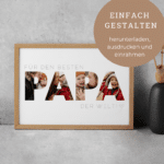Bild Papa zum Personalisieren mit Fotos und Ausdrucken - Geschenkidee Vatertag und Geburtstag