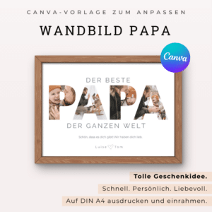 Poster Papa zum Personalisieren und Ausdrucken - Geschenkidee Vatertag und Geburtstag