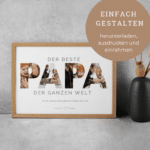 Poster Papa zum Personalisieren und Ausdrucken - Geschenkidee Vatertag und Geburtstag