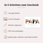 Poster Papa zum Personalisieren und Ausdrucken - Geschenkidee Vatertag und Geburtstag