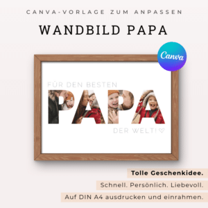 Bild Papa zum Personalisieren mit Fotos und Ausdrucken - Geschenkidee Vatertag und Geburtstag