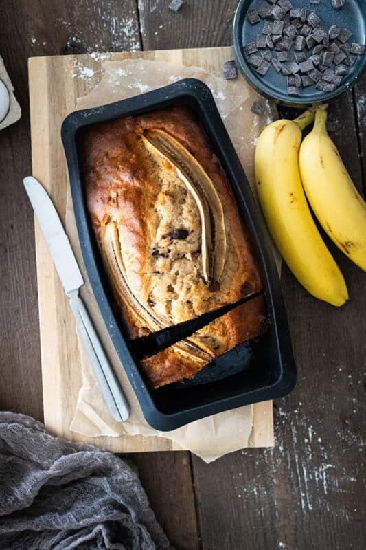 Saftiges Bananenbrot Rezept mit Schokolade und Walnüssen 4 4 Einfaches Bananenbrot Rezept