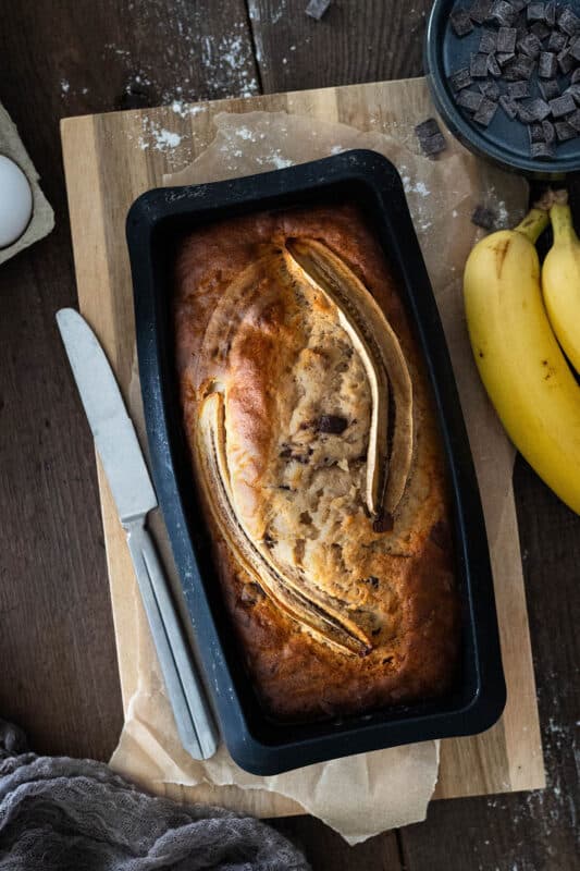 Saftiges Bananenbrot Rezept mit Schokolade und Walnüssen 3 3 Saftiges Bananabread mit Choclate Chunks