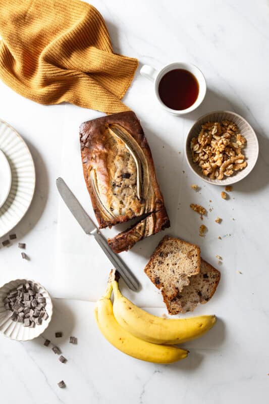 Saftiges Bananenbrot Rezept mit Schokolade und Walnüssen 5 5 Bananenbrot Rezept mit Nüssen und Schokolade