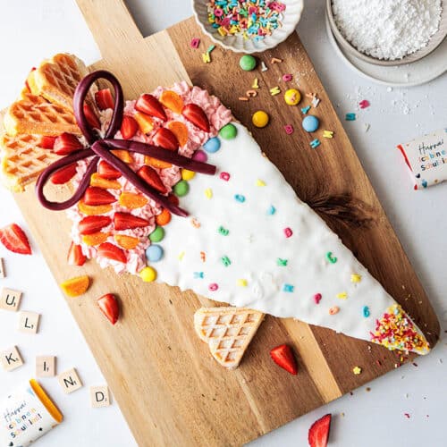 Kuchen Einschulung: Einfacher Schultüten Kuchen vom Blech mit kostenloser Vorlage 13 13 Kuchen Einschulung: Einfacher Schultüten Kuchen vom Blech mit kostenloser Vorlage