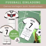 Fußball Kindergeburtstag: Einladungskarte, Deko und Spiele zum Ausdrucken