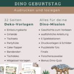 Dino Geburtstag Deko Einladung und Schatzsuche - Komplett-Set