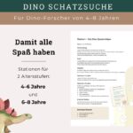 Dino Geburtstag Deko Einladung und Schatzsuche - Komplett-Set