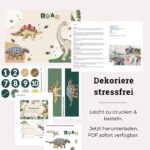 Dino Geburtstag Deko Einladung und Schatzsuche - Komplett-Set