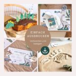 Dino Geburtstag Deko Einladung und Schatzsuche - Komplett-Set