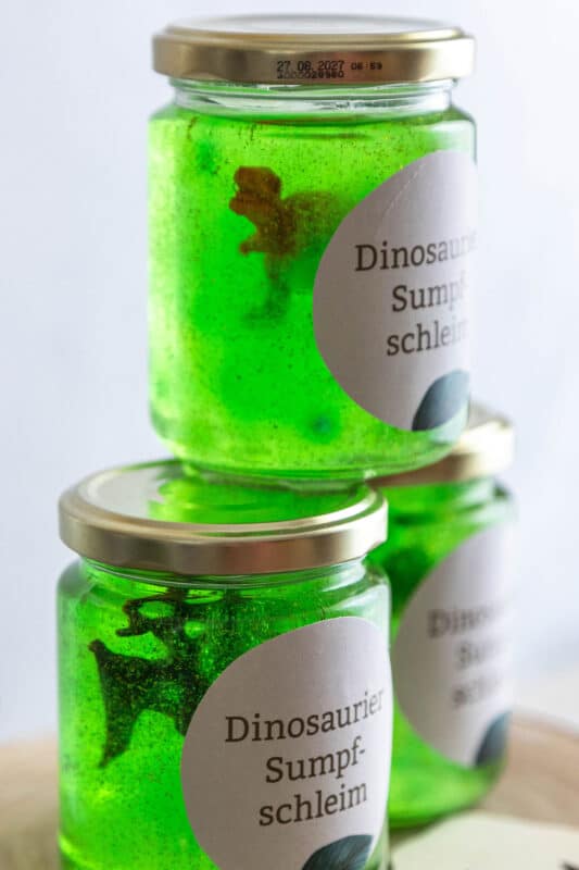 Dino Geburtstag Deko: Einfache Ideen zum Ausdrucken und Selbermachen 47 47 Dino Geburtstag: Mitgebsel Dino Schleim