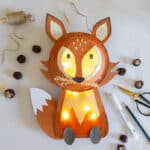 Fuchs Laterne basteln mit Pappteller